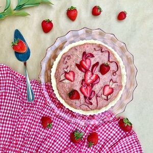 Vintage ❉ Art Deco Cube Cubist Serving Dish Platter in Pink Depression Glass